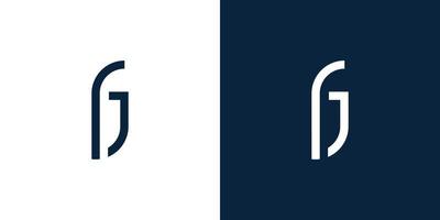 création de logo initial de lettre gj unique et moderne vecteur