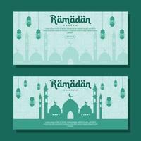 illustration de bannière horizontale ramadan au design plat vecteur