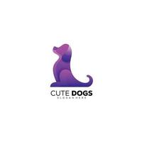 logo icône design coloré chien mignon vecteur