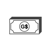 devise de la guyane, icône du dollar guyanais, signe gyd. illustration vectorielle vecteur