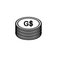 devise de la guyane, icône du dollar guyanais, signe gyd. illustration vectorielle vecteur