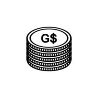 devise de la guyane, icône du dollar guyanais, signe gyd. illustration vectorielle vecteur