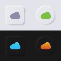 jeu d'icônes de symbole de nuage, conception d'interface utilisateur souple de bouton de neumorphisme multicolore pour la conception Web, interface utilisateur d'application et plus encore, bouton, vecteur. vecteur