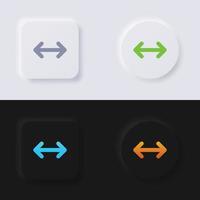 ensemble d'icônes de flèche à deux têtes, conception d'interface utilisateur souple de bouton de neumorphisme multicolore pour la conception Web, interface utilisateur d'application et plus encore, bouton, vecteur. vecteur