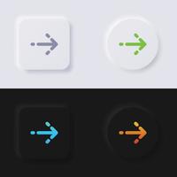 jeu d'icônes de flèche, conception d'interface utilisateur souple de bouton de neumorphisme multicolore pour la conception Web, interface utilisateur d'application et plus encore, bouton, vecteur. vecteur