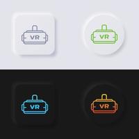 jeu d'icônes de lunettes vr, conception d'interface utilisateur souple de bouton de neumorphisme multicolore pour la conception Web, interface utilisateur d'application et plus encore, bouton, vecteur. vecteur