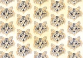 Modèle vectoriel gratuit avec des têtes de chat peintes