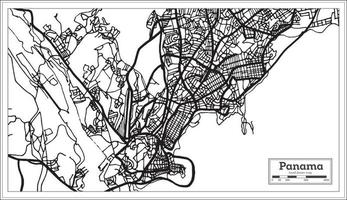 plan de la ville de panama en noir et blanc. vecteur