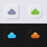 jeu d'icônes de symbole de nuage, conception d'interface utilisateur souple de bouton de neumorphisme multicolore pour la conception Web, interface utilisateur d'application et plus encore, bouton, vecteur. vecteur
