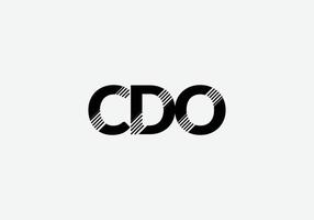 lettre cdo abstraite marque la création de logo minimaliste vecteur