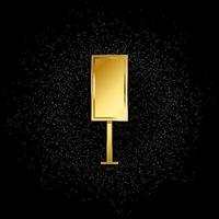 icône d'or de panneau d'affichage de rue. illustration vectorielle de fond de particules dorées. icône de vecteur d'or