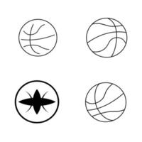 logo de ballon de basket vecteur