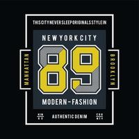 graphique de typographie new york city pour la conception de t-shirts vecteur