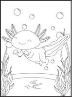 coloriages axolotl pour les enfants vecteur