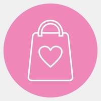 icône sac cadeau saint valentin. éléments de célébration de la saint-valentin. icônes de style rose. bon pour les impressions, les affiches, le logo, la décoration de fête, la carte de voeux, etc. vecteur