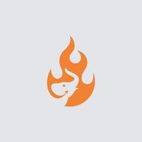 éléphant feu flamme sautant logo vecteur icône illustration