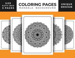 page de coloriage de motif floral de mandala pour adultes relaxation, pages de coloriage fond de mandala, pages de coloriage de mandala noir et blanc, mandala dessiné à la main motif d'art en ligne décrit pro vecteur