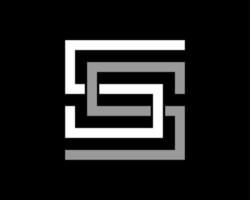 lettre ss rectangle carré forme de boîte lignes géométriques simple création de logo vectoriel moderne minimaliste