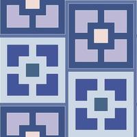 tuile de patchwork sans couture avec des motifs victoriens. carreau de poterie, azulejo bleu et blanc. vecteur