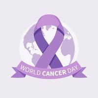 journée mondiale contre le cancer. toujours soutenir la conception d'illustration vectorielle de ruban vecteur