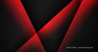 Couche de chevauchement d'arrière-plan abstrait techno grunge rugueux noir 3d sur un espace sombre avec une décoration de lumière rouge. concept de style de découpe d'élément de conception graphique moderne pour la couverture de bannière, dépliant, carte ou brochure vecteur