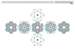 motifs décoratifs géométriques islamiques, collection d'arrière-plan, image vectorielle d'ornement islamique d'arrière-plan vecteur