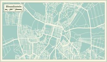 plan de la ville de bloemfontein en afrique du sud dans un style rétro. carte muette. vecteur