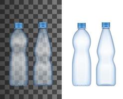 bouteille en plastique, maquette réaliste de paquet de boisson vecteur