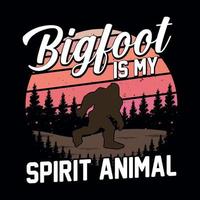 bigfoot est mon animal spirituel - conception de t-shirt de citations de bigfoot pour les amateurs d'aventure vecteur