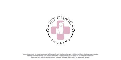 illustration vectorielle d'icône de conception de logo de clinique pour animaux de compagnie vecteur
