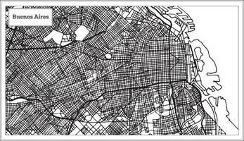 plan de la ville de buenos aires argentine en noir et blanc. vecteur