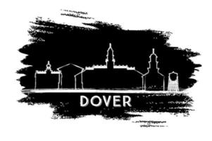 douvres delaware silhouette d'horizon de la ville. croquis dessiné à la main. vecteur