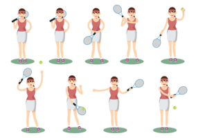 Femme jouant au tennis vecteur