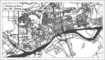 rostov sur le plan de la ville de don russia dans un style rétro. carte muette. vecteur