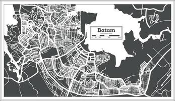 carte de la ville de batam indonésie dans un style rétro. carte muette. vecteur