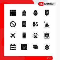 16 icônes créatives signes et symboles modernes d'insignes militaires proches oeuf de pâques éléments de conception vectoriels modifiables vecteur