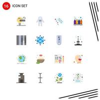 16 icônes créatives signes et symboles modernes de ceinturons couleurs pilule impression couleur pack modifiable d'éléments de conception de vecteur créatif