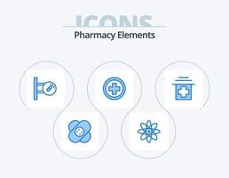 pack d'icônes bleues d'éléments de pharmacie 5 conception d'icônes. médical. soins de santé. planche. pancarte. médical vecteur