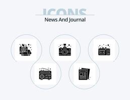 pack d'icônes de glyphe de nouvelles 5 conception d'icônes. vhs. nouvelles. annonce. médias. appareil photo vecteur
