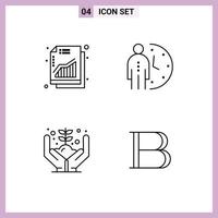 4 icônes créatives signes et symboles modernes d'augmentation de la croissance graphique gestion argent éléments de conception vectoriels modifiables vecteur