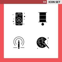 ensemble de 4 symboles d'icônes d'interface utilisateur modernes signes pour l'éducation gps bébé jouet couleur éléments de conception vectoriels modifiables vecteur