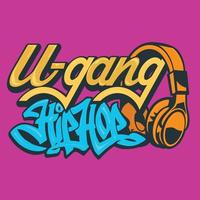 logo pour la page hiphop pour le nom 'u-gang' vecteur