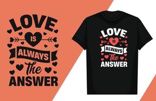 conception de lettrage de typographie d'amour conception de t-shirt de typographie d'amour t-shirt de typographie de la Saint-Valentin vecteur