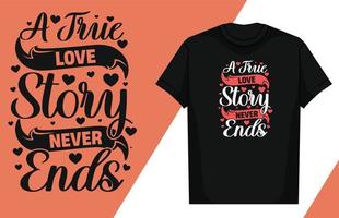 conception de lettrage de typographie d'amour conception de t-shirt de typographie d'amour t-shirt de typographie de la Saint-Valentin vecteur