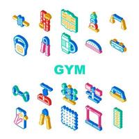 ensemble d'icônes de collection d'équipement de gym à domicile vecteur
