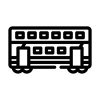 illustration vectorielle de l'icône de la ligne de wagon à deux étages vecteur