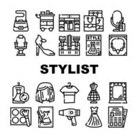 collection d'accessoires de styliste icons set vector