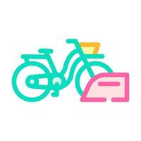 vélo parking couleur icône illustration vectorielle vecteur