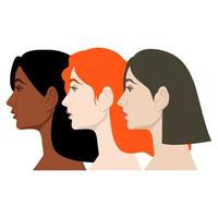 femmes multiethniques ethnicité culture lieux femmes égalité illustration art conception vecteur