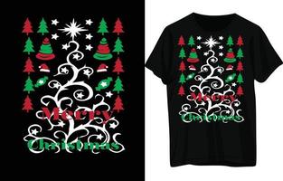 conception de t-shirt de noël vecteur